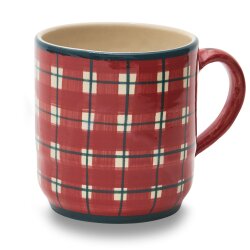 EM Keramik-Kaffeetopf* 0,25 l rot kariert