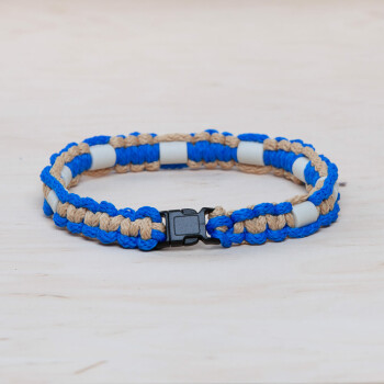 EM Keramik-Halsband - blau pink groß bis 65 cm