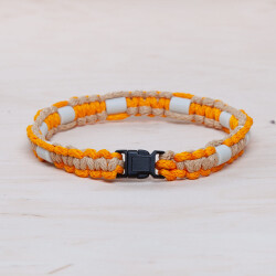 EM Keramik-Halsband - apfelsine oliv mittel bis 45 cm