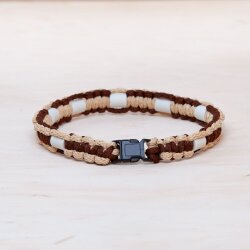 EM Keramik-Halsband - beige weinrot klein bis 35 cm