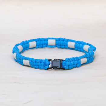 EM Keramik-Halsband - hellblau weinrot groß bis 65 cm