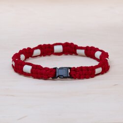 EM Keramik-Halsband - weinrot hellblau klein bis 35 cm