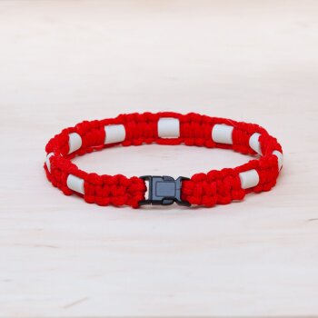 EM Keramik-Halsband - rot hellblau mittel bis 45 cm