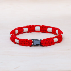 EM Keramik-Halsband - rot beige mittel bis 45 cm