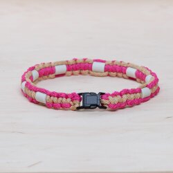 EM Keramik-Halsband - pink hellblau mittel bis 45 cm