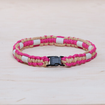 EM Keramik-Halsband - pink weinrot mittel bis 45 cm