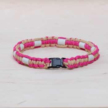 EM Keramik-Halsband - pink braun mittel bis 45 cm