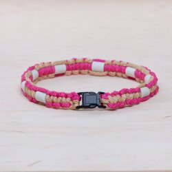 EM Keramik-Halsband - pink rot groß bis 65 cm