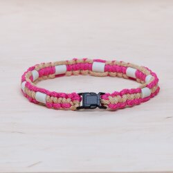 EM Keramik-Halsband - pink braun groß bis 65 cm