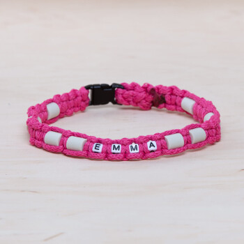 EM Keramik-Halsband mit Namen pink groß bis 65 cm