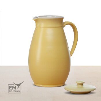 EM Keramik Krug mit Deckel 1,3-1,5 L gelb matt