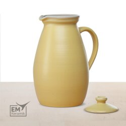 EM Keramik Krug mit Deckel 1,8-2 Liter  gelb