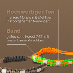 EM Keramik-Halsband Modell "Noel" - verstellbar - grau-beige 45-55 cm