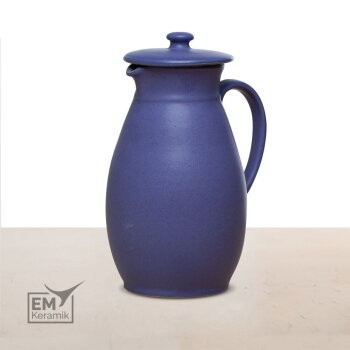 EM Keramik Krug mit Deckel 1,3-1,5 L blau-lila *B-Ware