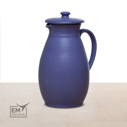 EM Keramik Krug mit Deckel 1,3-1,5 L blau-lila *B-Ware