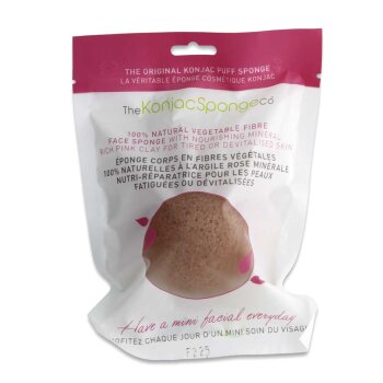 Konjac Schwamm  rosa Tonerde  fr mde, geschdigte Haut